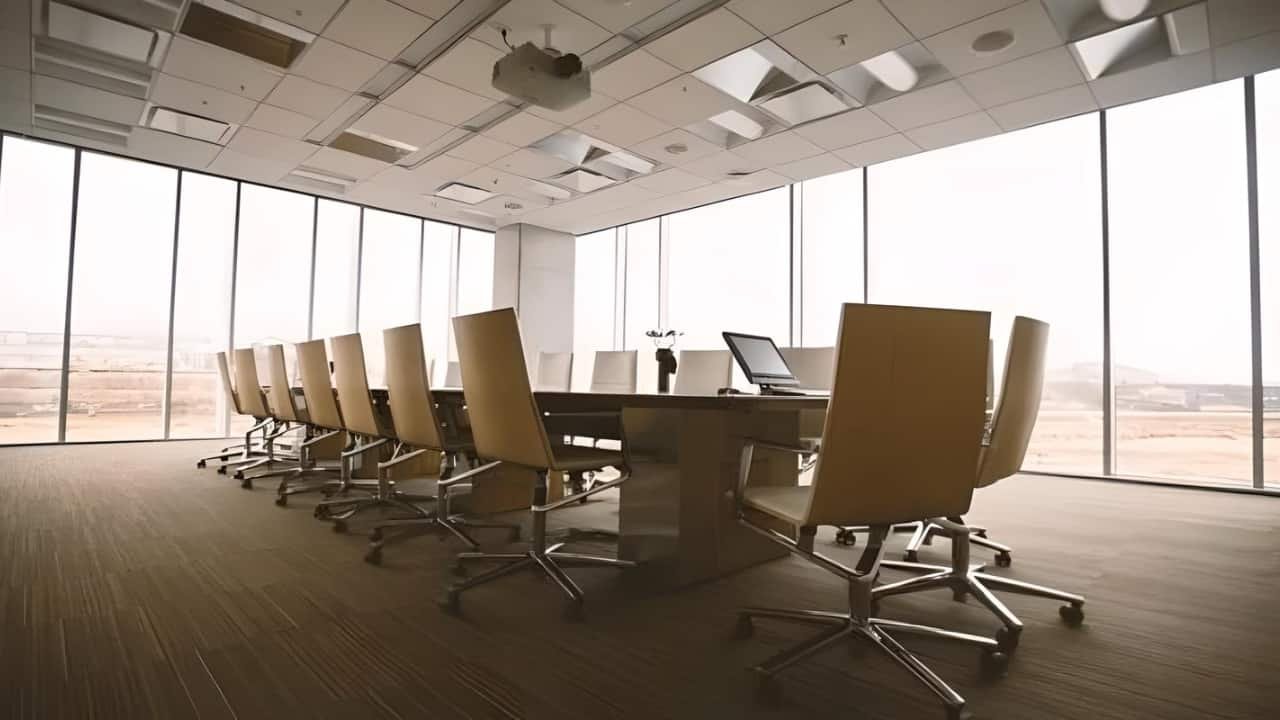 Conference room in a grade A office space